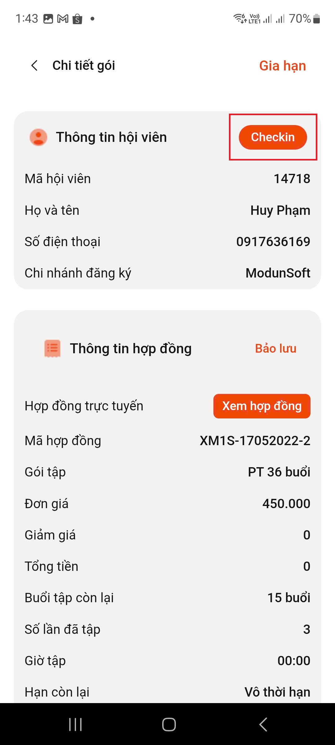 Không cần thẻ từ! Hướng dẫn chi tiết cách tải app ModunFit, nhận OTP Zalo OA và quét QR Code mở cửa kiểm soát phòng gym tự động trong 30 giây.