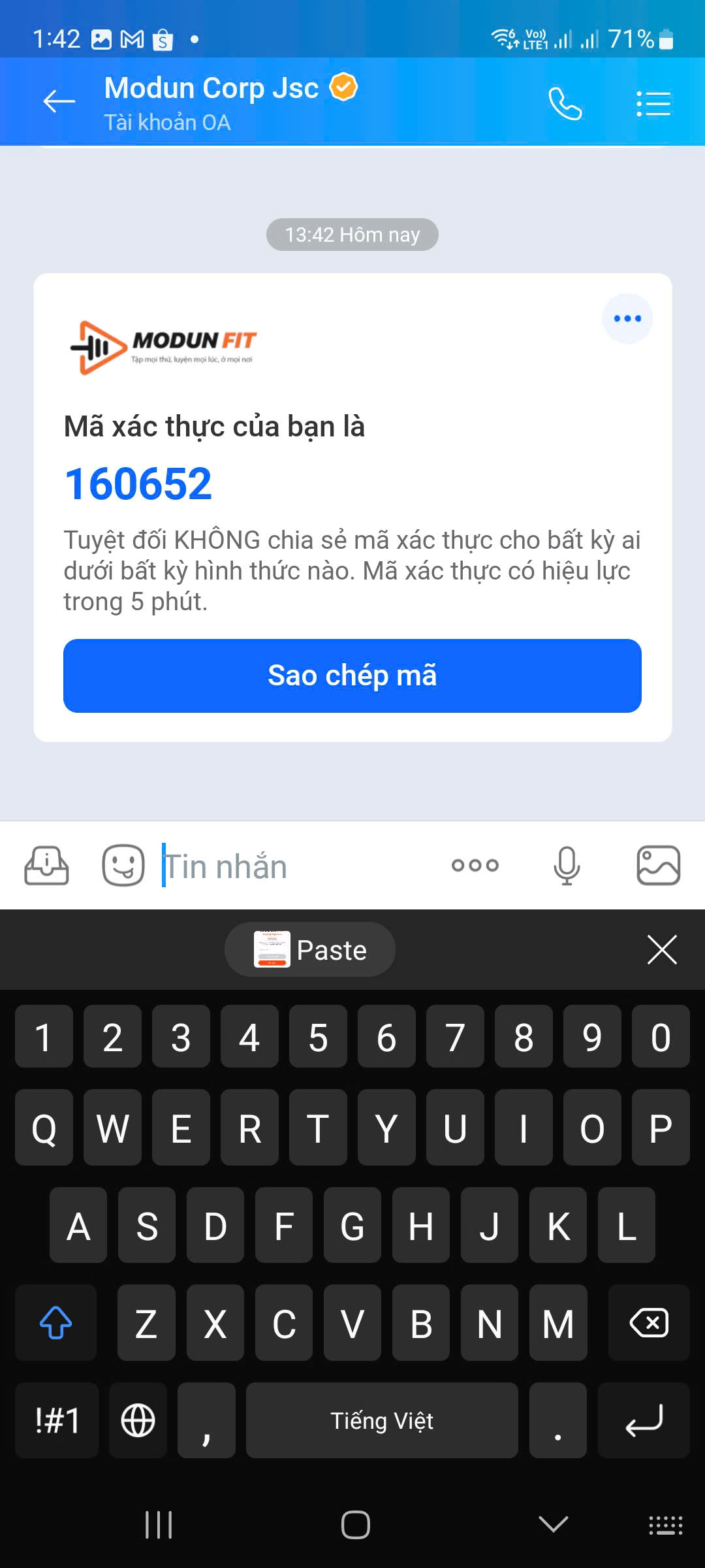 Không cần thẻ từ! Hướng dẫn chi tiết cách tải app ModunFit, nhận OTP Zalo OA và quét QR Code mở cửa kiểm soát phòng gym tự động trong 30 giây.