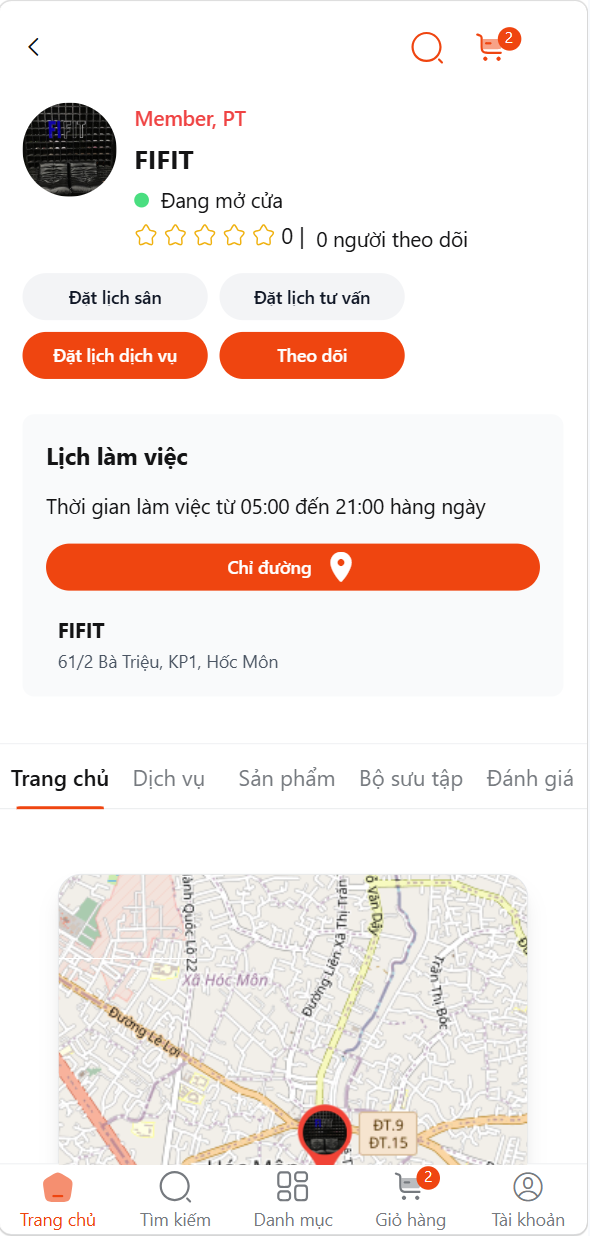 Tìm Phòng Tập FIFIT 2 Trên ModunFit Tại Hóc Môn, TP.HCM